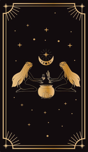 Tarotkarten Mystische Poster metaphorische Karten Vektorgrafiken