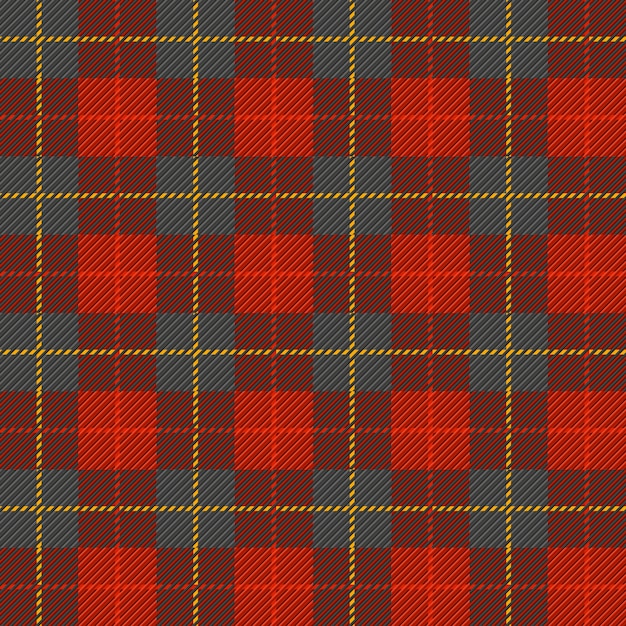 Tartan, kariertes nahtloses schottisches muster in den farben schwarz, rot und gelb.