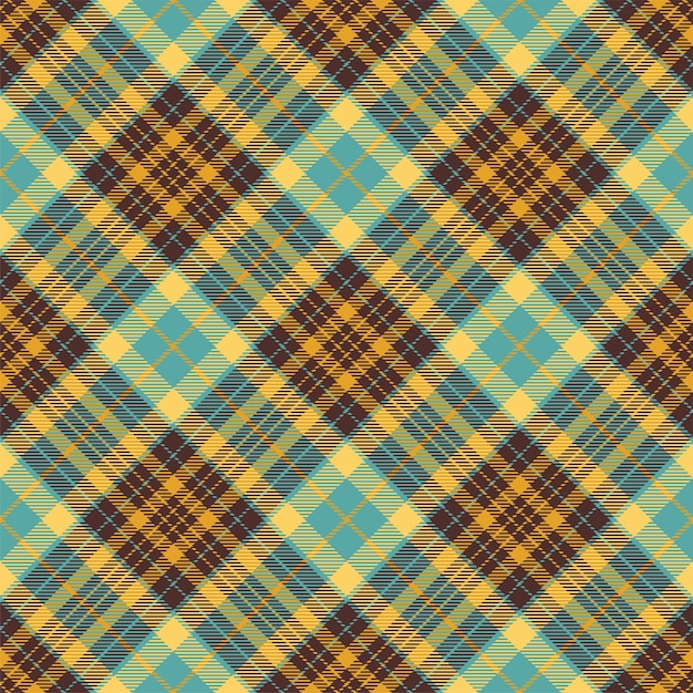 Tartan schottland nahtloser karierter mustervektor retro-hintergrundstoff vintage check-farbquadrat geometrische textur für textildruck-geschenkkarten-tapetendesign