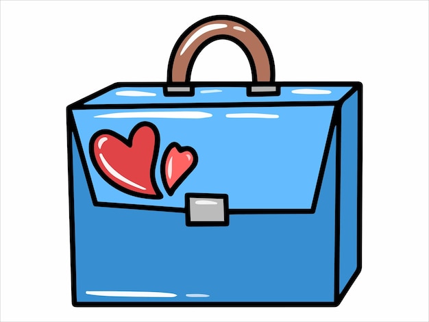 Tasche mit herz-symbol-illustration