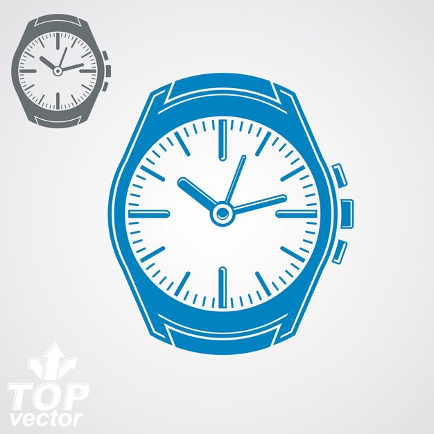 Taschenuhr mit Vektorgrafik, klassische detaillierte Uhr mit Zifferblatt und Stundenzeiger. Retro-Timer isoliert auf weißem Hintergrund.