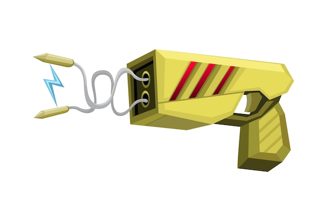 Taser stun gun zeichentrick-illustration vektor