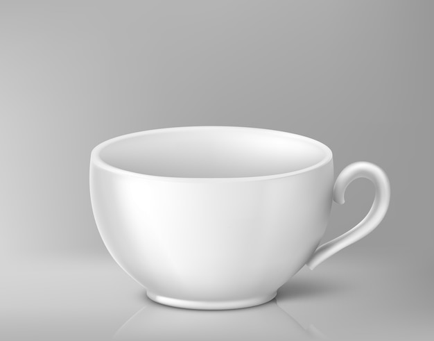 Tasse für Tee auf grauem Hintergrund. Illustration