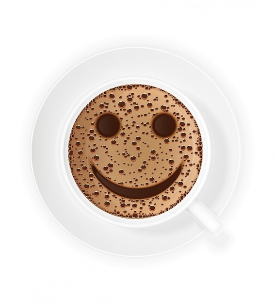 Tasse Kaffee Crema und Smiley-Symbol
