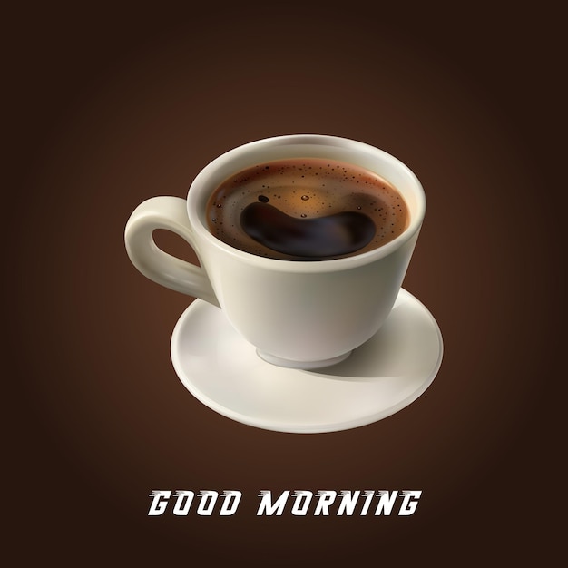 Tasse Kaffee Guten Morgen realistischer Vektor