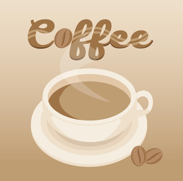 Tasse Kaffee mit Kaffeebohnen