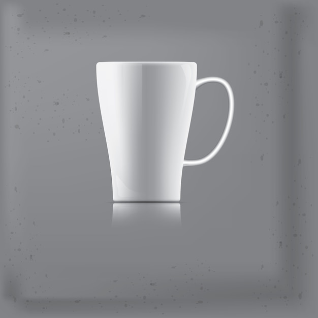 Tasse Kaffee oder Tee Der Hintergrund ist grau