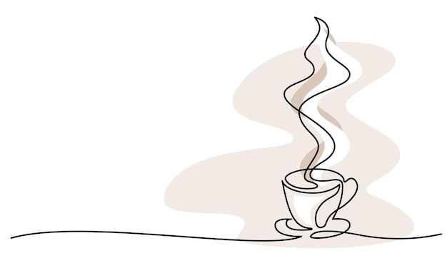 Vektor tasse kaffee oder tee kontinuierlich eine linie zeichnung vektor-illustration