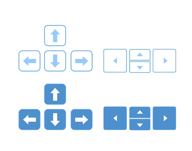 Tastatur-Symbol Links oben rechts unten Pfeile