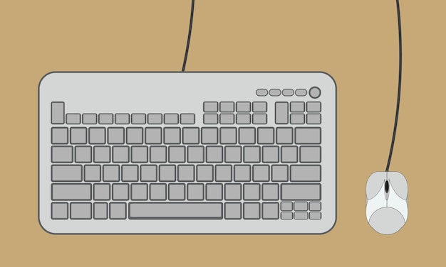 Tastatur und computermaus auf hintergrund isoliert. vektor-illustration. folge 10.
