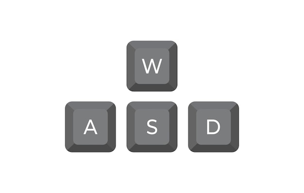 Tastatursteuerungstasten AWSD im flachen Stil