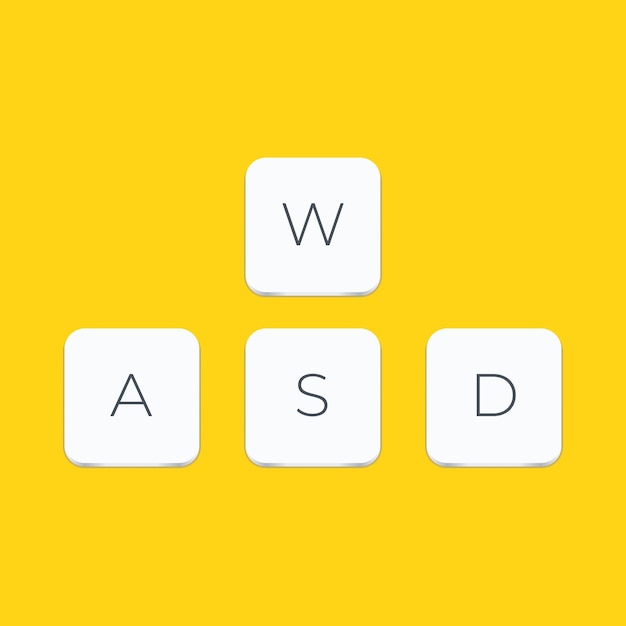 Tasten der WASD-Computertastatur Desktop-Schnittstelle Web-Symbol Gaming und Cybersport