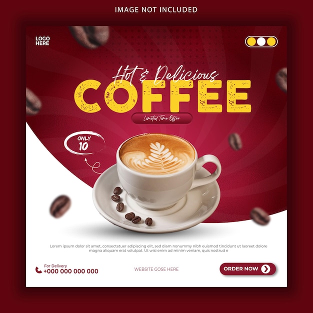 Tasty Heavy Coffee Social-Media-Post-Vorlage-Design