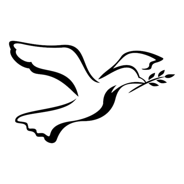 Tauben-silhouette-design, kostenloses vogelzeichen und symbol-religionskonzept