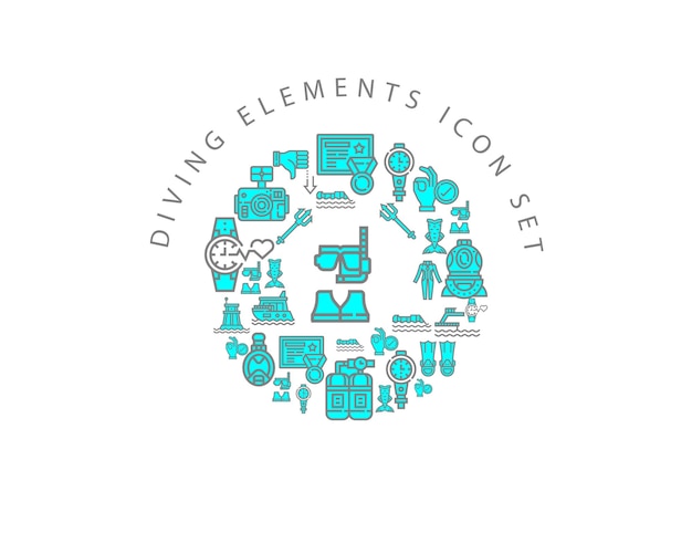 Tauchelemente-Icon-Set-Design