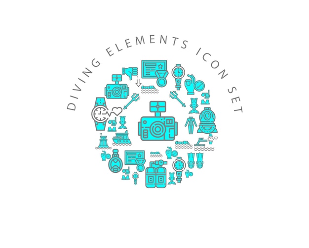 Tauchelemente-Icon-Set-Design