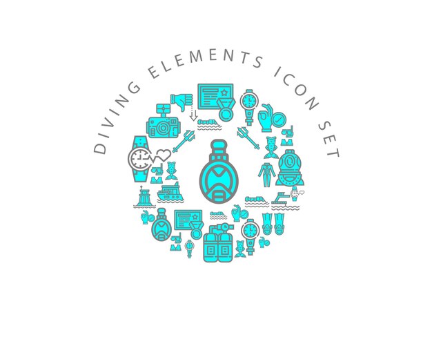 Tauchelemente-Icon-Set-Design