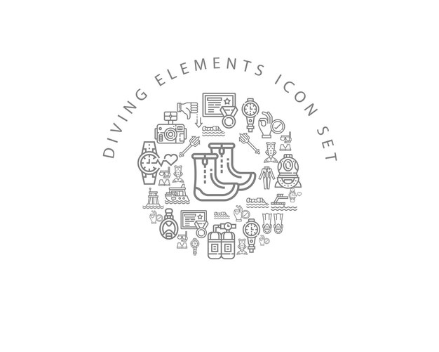 Tauchelemente-Icon-Set-Design