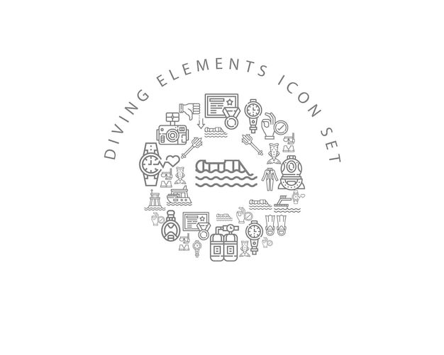 Tauchelemente-Icon-Set-Design