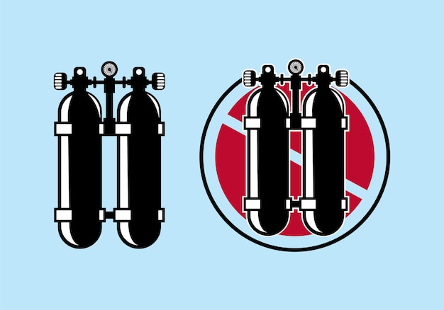 Tauchen Tauchflasche Design Illustration