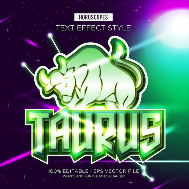 Taurus zodiac text effekte