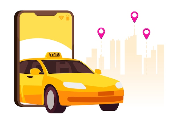 Vektor taxi app schnittstellenkonzept