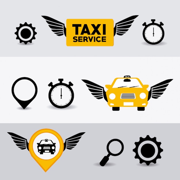 Vektor taxi-design.