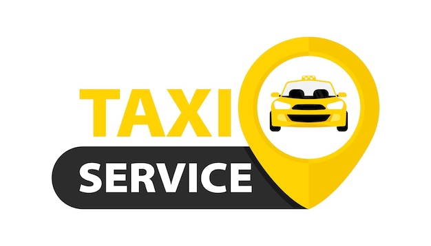 Taxi-Service-Abzeichen Taxi-Kartenzeiger Vektorsymbol für Unternehmen und Werbung Design des öffentlichen Verkehrs