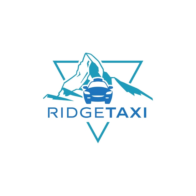 Taxivermieter mit designvorlage für das logo des bergsymbols