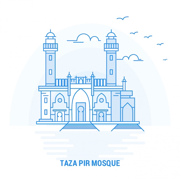 Taza pir mosque blue wahrzeichen