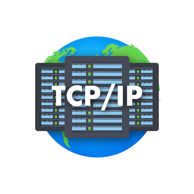 Tcp ip-übertragungssteuerprotokoll internetprotokoll-vektorvorratillustration