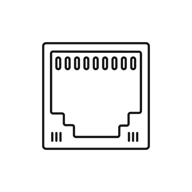 TCP-Symbol Einfaches flaches Symbol mit dünner Linie