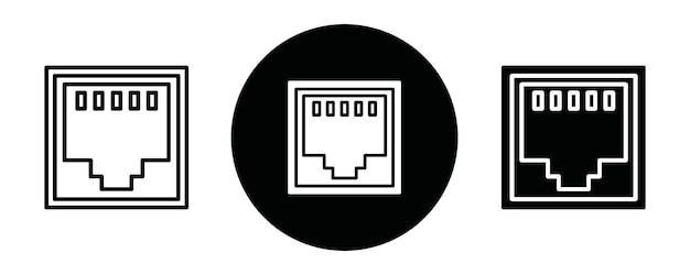 TCP-Umriss-Ikonensammlung oder -Satz TCP-Dünnvektor-Linienkunst