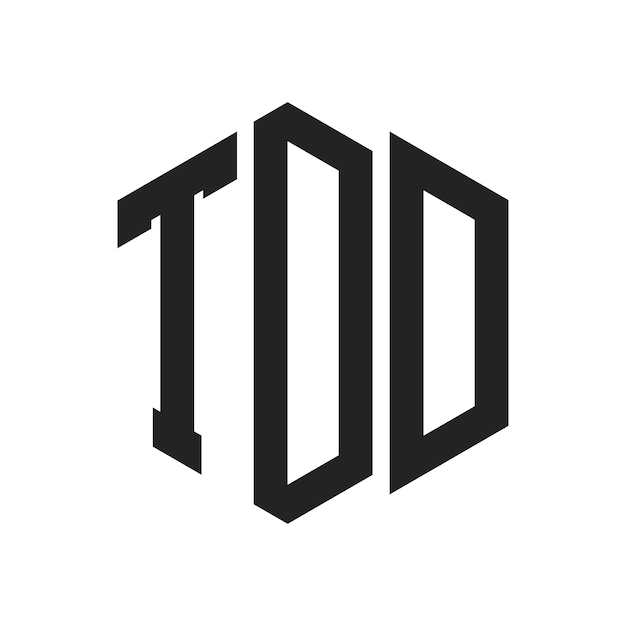 TDD-Logo-Design Anfangsbuchstaben TDD-Monogramm-Logo in sechseckiger Form