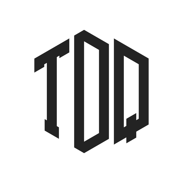 TDQ-Logo-Design Anfangsbuchstaben TDQ-Monogramm-Logo in sechseckiger Form