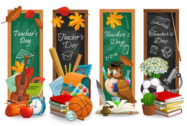 Teachers day bildung urlaub tafel banner