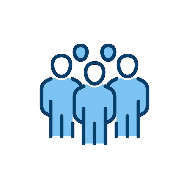 Team Group gefülltes Liniensymbol lineares Stilzeichen für mobiles Konzept und Webdesign Umrissvektorsymbol Symbol-Logo-Illustration Vektorgrafik