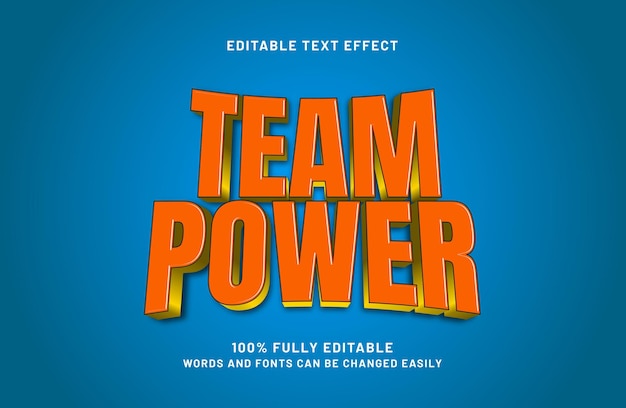 team power bearbeitbare Text-Effekt im Hero- und Kids-Text-Stil
