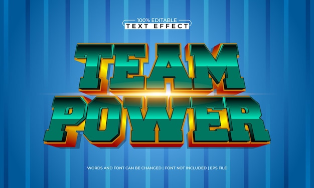 Team-Power-bearbeitbare Texteffekte mit einem Team- und Champion-Textstil