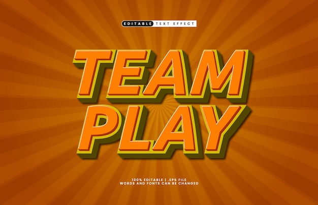 Team spielen bearbeitbare Text-Effekt mit einem Spiel und Kinder Text-Stil
