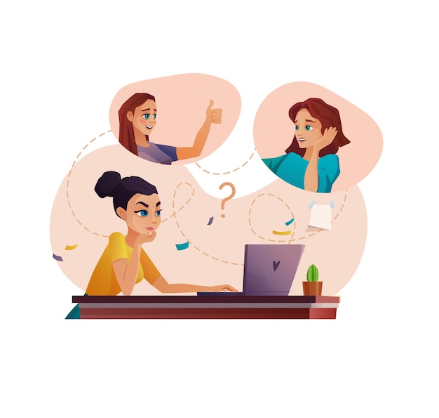 Team von Personen, die per Videoanrufkonferenz oder Ausbildung arbeiten