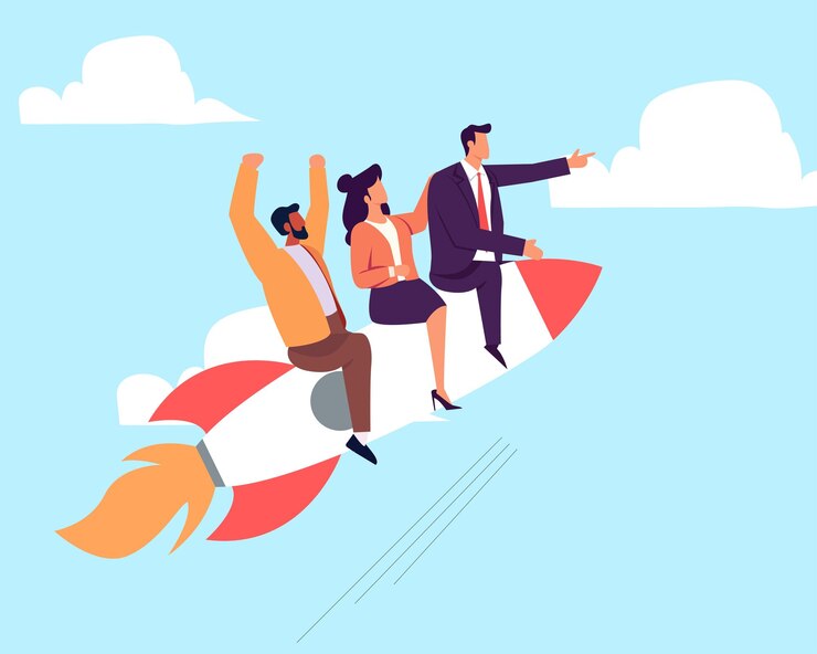 Vektor teamführung, um das team zum erfolg zu führen, steigert die produktivität oder innovationskraft des teams