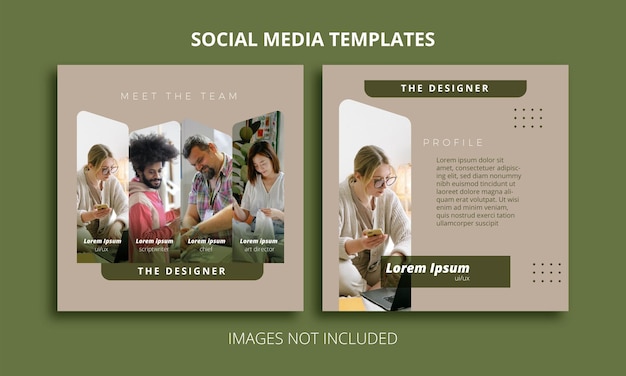 Vektor teammitglieder social media template premium vector