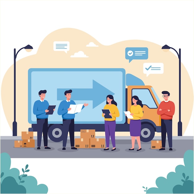 Teamplanung Logistik Lieferung LKW Frachtversand