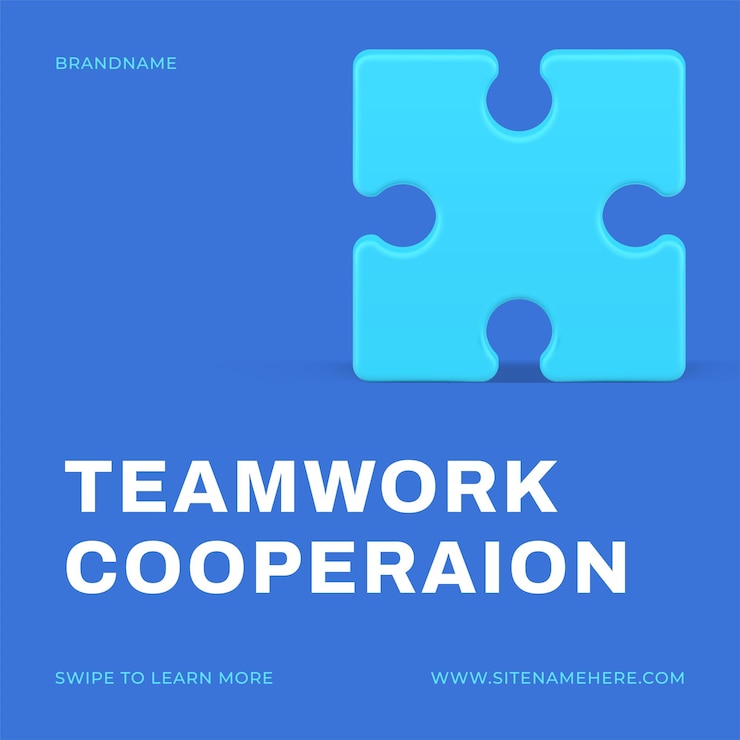 Vektor teamwork business cooperation marketingstrategie web post puzzle puzzleteil 3d-icon-vektor