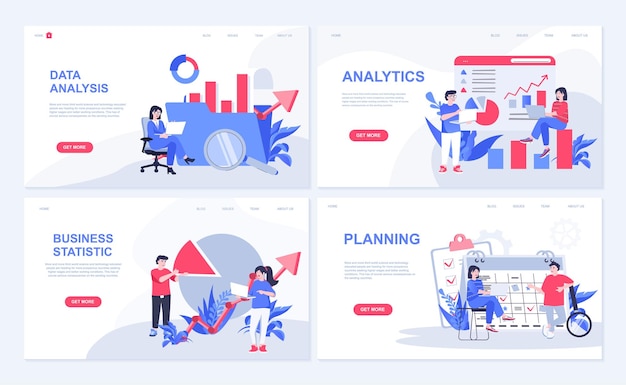 Teamwork-Konzept mit Menschen-Situationen Mega-Set in flachem Web-Design Bündel von Szenen der Zusammenarbeit Brainstorming Büromanagement Vektorillustrationen für Social-Media-Banner-Marketing-Material
