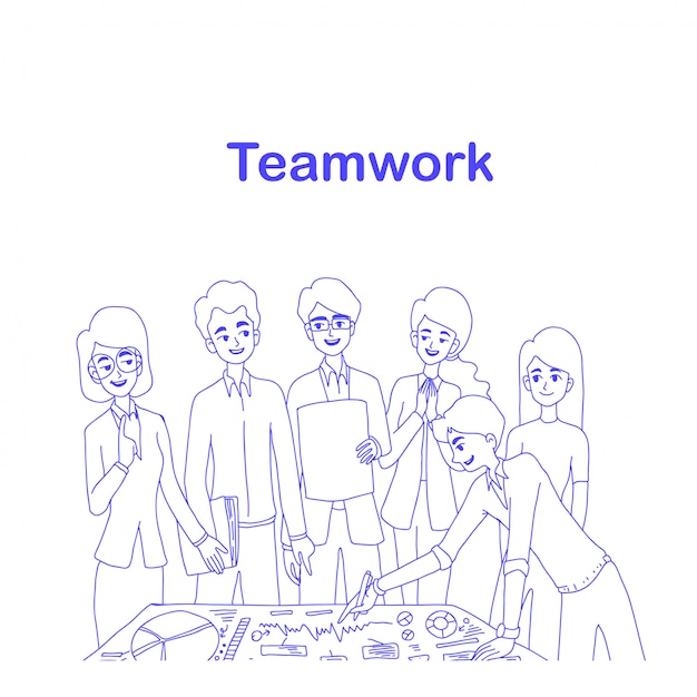 Teamwork-Konzeptdesign des Vektors.