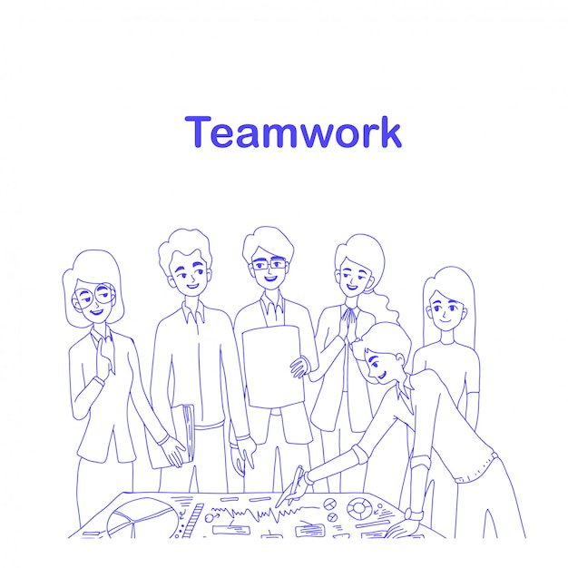 Teamwork-konzeptdesign des vektors.