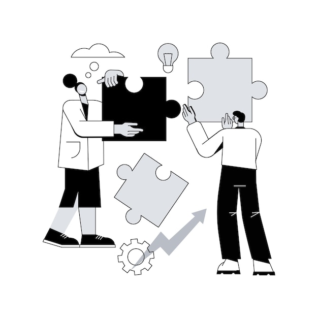 Teamwork power abstraktes konzept vektor illustration