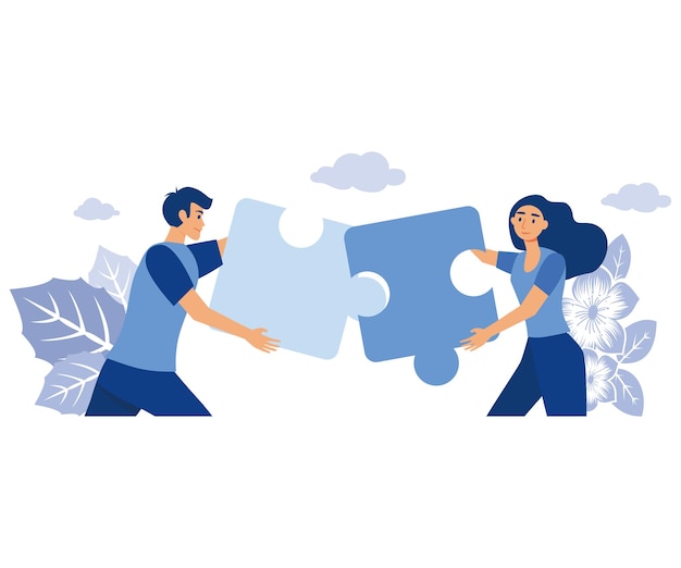 teamwork-rätsel in den händen des geschäftsteams